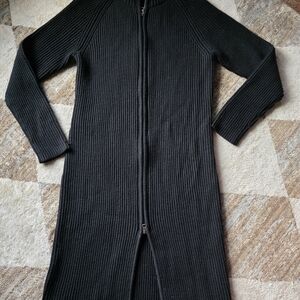 J. Crew Black Ribbed Knit Zipper Sweater